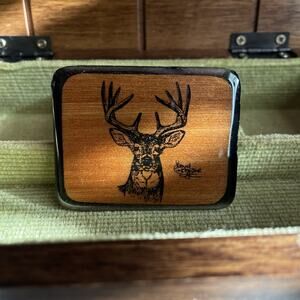80’s Von West Belt Buckle by David Constantine Deer Graphic